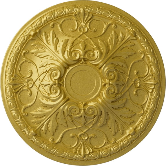 Ekena Millwork 26"OD x 3"P Tristan Ceiling Medallion (Fits Canopies up to 5 1/2"), Hand-Painted Rich Gold