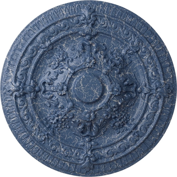 Ekena Millwork 26"OD x 3"P Vincent Ceiling Medallion (Fits Canopies up to 6"), Hand-Painted Americana Crackle