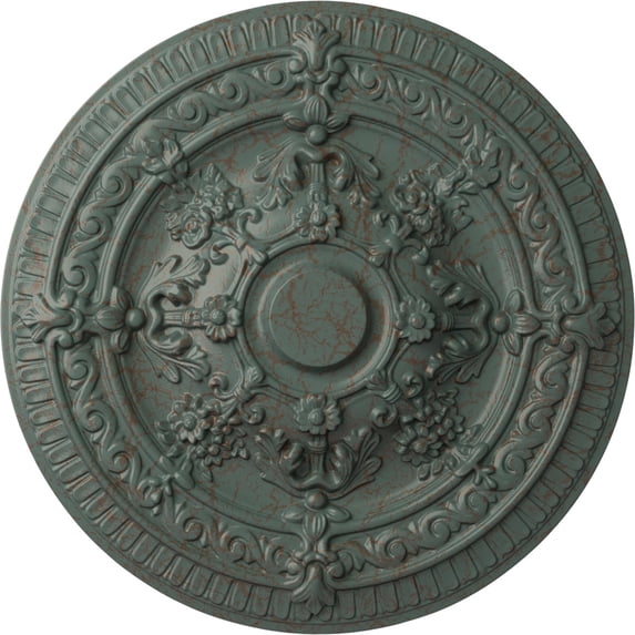Ekena Millwork 26"OD x 3"P Vincent Ceiling Medallion (Fits Canopies up to 6"), Hand-Painted Cloud Burst Crackle