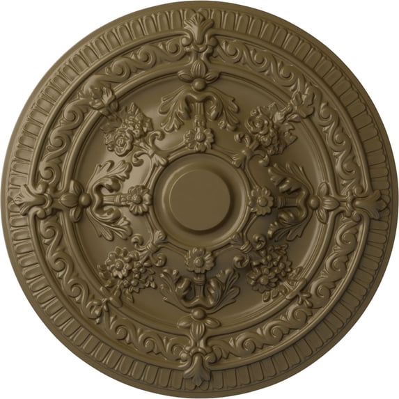 Ekena Millwork 26"OD x 3"P Vincent Ceiling Medallion (Fits Canopies up to 6"), Hand-Painted Mississippi Mud