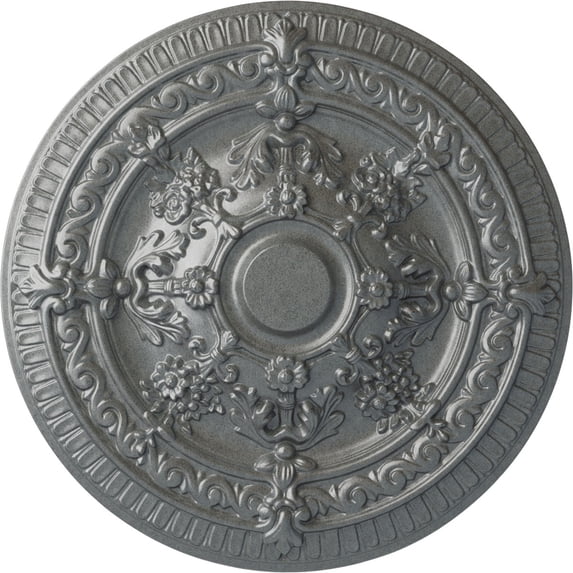 Ekena Millwork 26"OD x 3"P Vincent Ceiling Medallion (Fits Canopies up to 6"), Hand-Painted Platinum