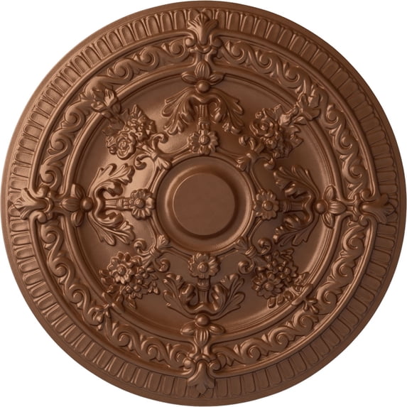 Ekena Millwork 26"OD x 3"P Vincent Ceiling Medallion (Fits Canopies up to 6"), Hand-Painted Polished Copper