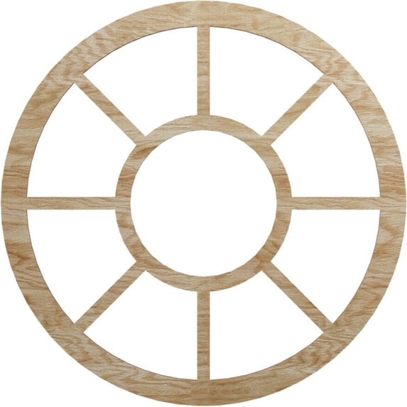 Ekena Millwork 26"OD x 9 1/2"ID x 1/4"T Grace Wood Fretwork Pierced Ceiling Medallion, Red Oak