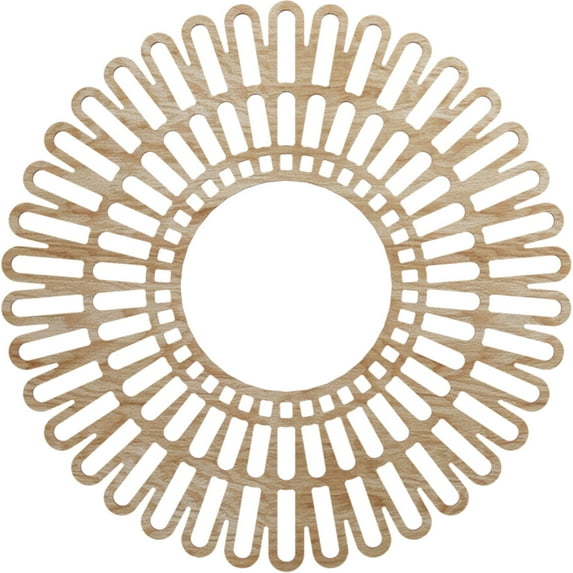 Ekena Millwork 26"OD x 9 5/8"ID x 1/4"T Cornelius Wood Fretwork Pierced Ceiling Medallion, Red Oak
