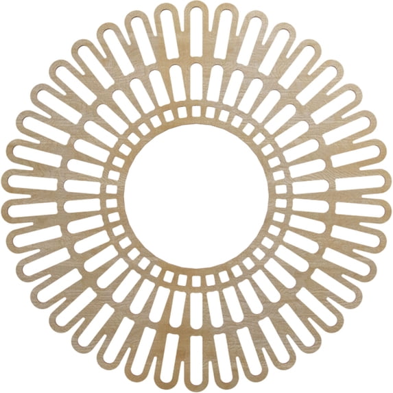 Ekena Millwork 26"OD x 9 5/8"ID x 3/8"T Cornelius Wood Fretwork Pierced Ceiling Medallion, Hickory