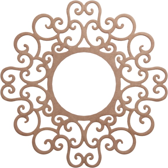 Ekena Millwork 26"OD x 9 7/8"ID x 3/8"T Reims Wood Fretwork Pierced Ceiling Medallion, Wood