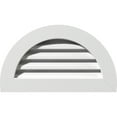 thumbnail image 1 of Ekena Millwork 26"W x 13"H Half Round Gable Vent (31"W x 18"H Frame Size) Functional, PVC Gable Vent with 1" x 4" Flat Trim Frame, 1 of 14