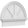 thumbnail image 1 of Ekena Millwork 26"W x 19-3/4"H x 2-3/4"P Half Round 3 Spoke Architectural Grade PVC Combination Pediment, 1 of 7