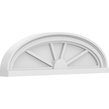 Ekena Millwork 26"W x 7-1/2"H x 2"P Elliptical 4 Spoke Architectural Grade PVC Pediment