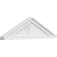 thumbnail image 1 of Ekena Millwork 26"W x 7-1/2"H x 2"P (Pitch 6/12) Peaked Cap Sunburst Architectural Grade PVC Pediment, 1 of 8