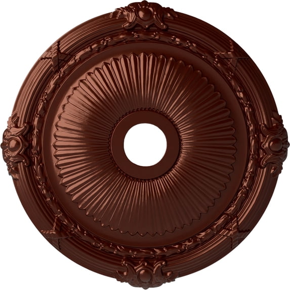 Ekena Millwork 27 1/2"OD x 3 7/8"ID x 2 1/4"P Heaton Ceiling Medallion (Fits Canopies up to 6 1/2"), Hand-Painted Antique Copper