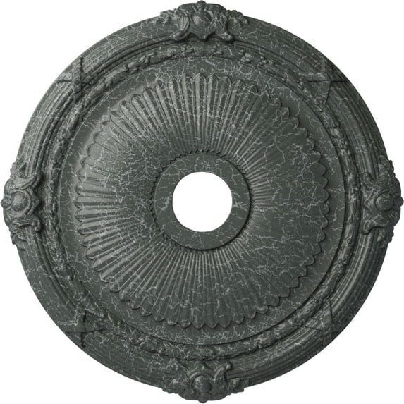 Ekena Millwork 27 1/2"OD x 3 7/8"ID x 2 1/4"P Heaton Ceiling Medallion (Fits Canopies up to 6 1/2"), Hand-Painted Athenian Green Crackle