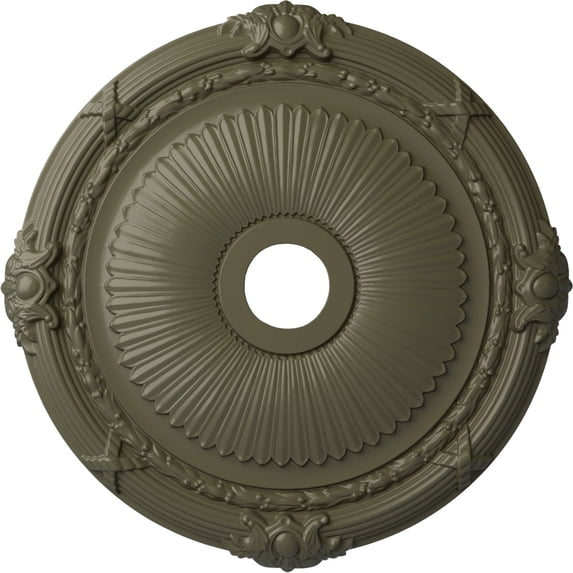 Ekena Millwork 27 1/2"OD x 3 7/8"ID x 2 1/4"P Heaton Ceiling Medallion (Fits Canopies up to 6 1/2"), Hand-Painted Painted Turtle