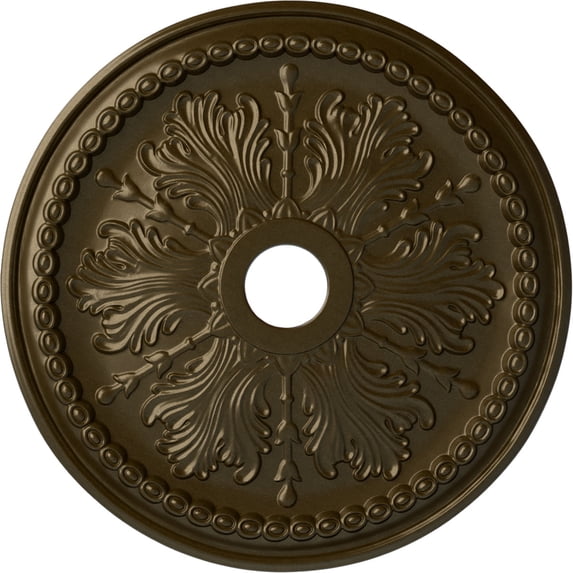 Ekena Millwork 27 1/2"OD x 4"ID x 1 1/2"P Winsor Ceiling Medallion (Fits Canopies up to 4"), Hand-Painted Brass