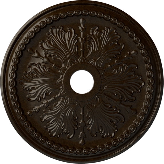 Ekena Millwork 27 1/2"OD x 4"ID x 1 1/2"P Winsor Ceiling Medallion (Fits Canopies up to 4"), Hand-Painted Bronze