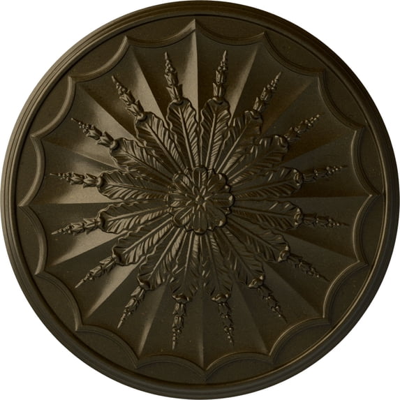 Ekena Millwork 27 1/8"OD x 2 5/8"P Artis Ceiling Medallion, Hand-Painted Green Gold