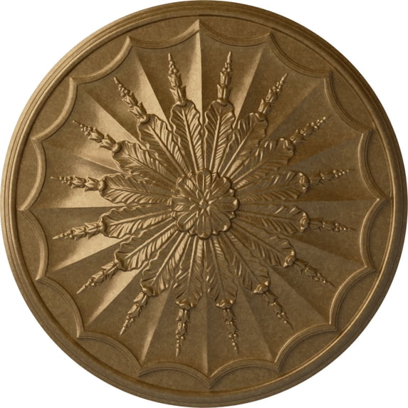 Ekena Millwork 27 1/8"OD x 2 5/8"P Artis Ceiling Medallion, Hand-Painted Pale Gold