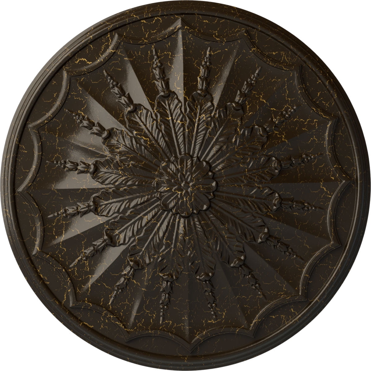 Ekena Millwork 27 1/8"OD x 2 5/8"P Artis Ceiling Medallion, Hand-Painted Stone Hearth Crackle