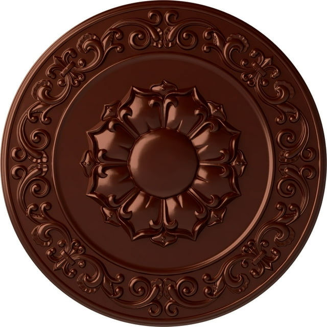 Ekena Millwork 27 3/4"OD x 2"P Sydney Ceiling Medallion (Fits Canopies up to 5 3/4"), Hand-Painted Antique Copper