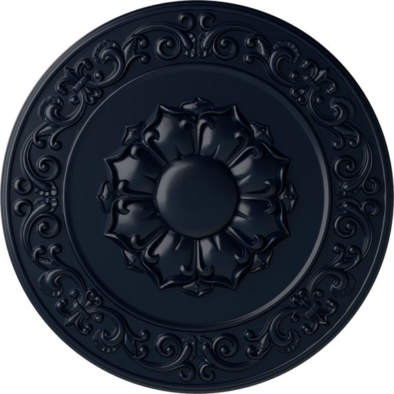 Ekena Millwork 27 3/4"OD x 2"P Sydney Ceiling Medallion (Fits Canopies up to 5 3/4"), Hand-Painted Midnight Dream