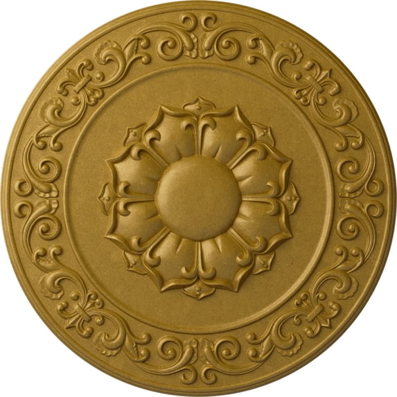 Ekena Millwork 27 3/4"OD x 2"P Sydney Ceiling Medallion (Fits Canopies up to 5 3/4"), Hand-Painted Pharaohs Gold