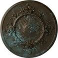 thumbnail image 1 of Ekena Millwork 27"OD x 1 1/8"P Flower Ceiling Medallion (Fits Canopies up to 3 7/8"), Hand-Painted Bronze Blue Patina, 1 of 6