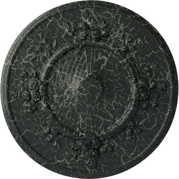 Ekena Millwork 27"OD x 1 1/8"P Flower Ceiling Medallion (Fits Canopies up to 3 7/8"), Hand-Painted Painted Turtle Crackle