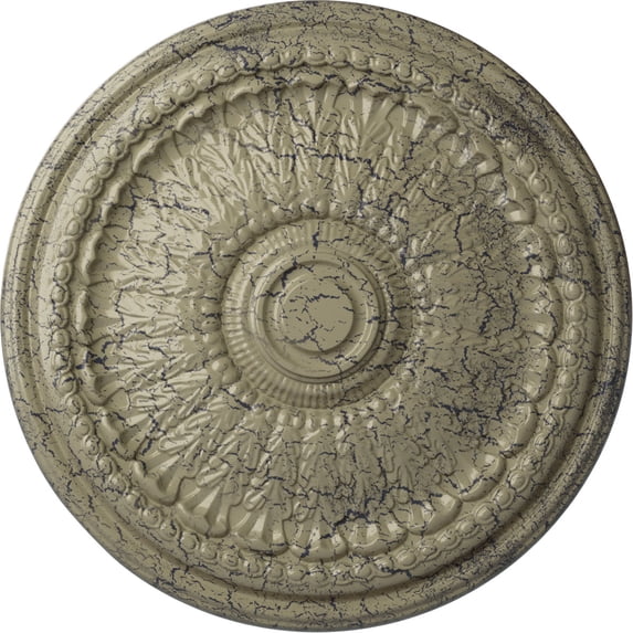 Ekena Millwork 27"OD x 2 1/2"P Brunswick Ceiling Medallion (Fits Canopies up to 4 1/2"), Hand-Painted Castle Stone Crackle