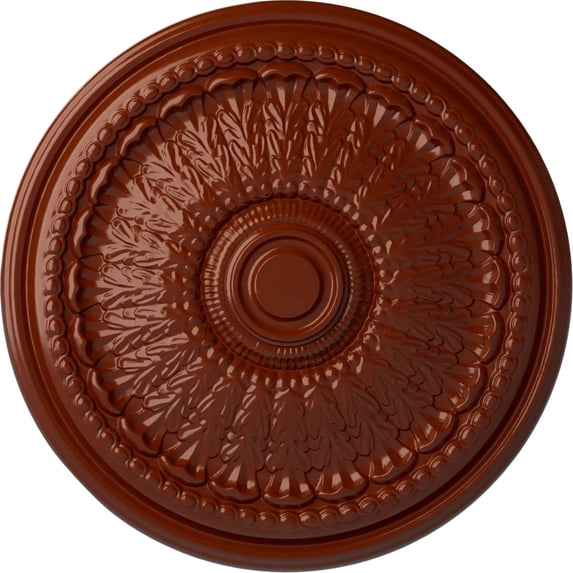 Ekena Millwork 27"OD x 2 1/2"P Brunswick Ceiling Medallion (Fits Canopies up to 4 1/2"), Hand-Painted Firebrick