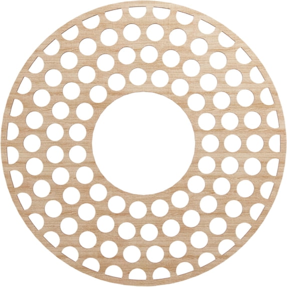 Ekena Millwork 28"OD x 10 1/8"ID x 3/8"T Fink Wood Fretwork Pierced Ceiling Medallion, Alder