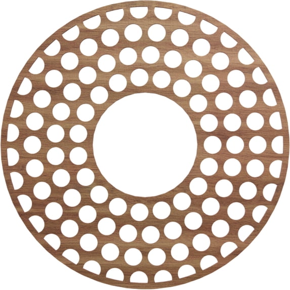 Ekena Millwork 28"OD x 10 1/8"ID x 3/8"T Fink Wood Fretwork Pierced Ceiling Medallion, Walnut