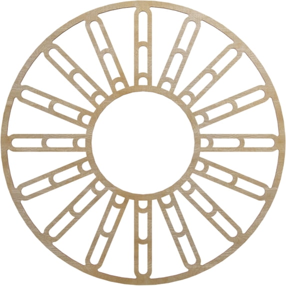 Ekena Millwork 28"OD x 10 1/8"ID x 3/8"T Hale Wood Fretwork Pierced Ceiling Medallion, Hickory