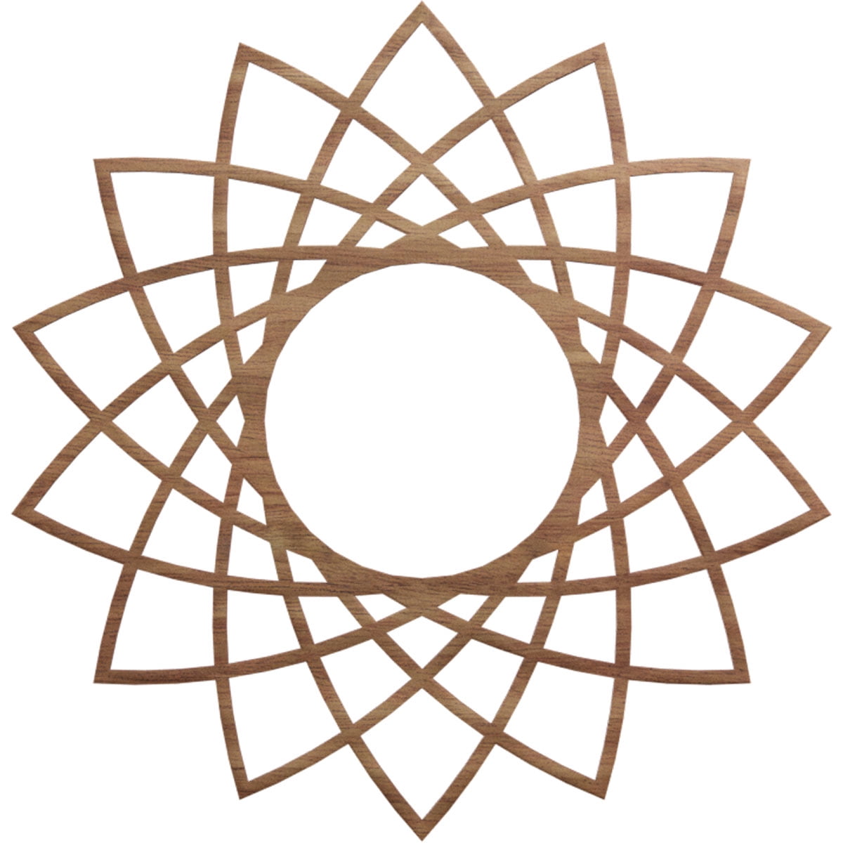 Ekena Millwork 28"OD x 10 3/4"ID x 3/8"T Eleanor Wood Fretwork Pierced Ceiling Medallion, Walnut