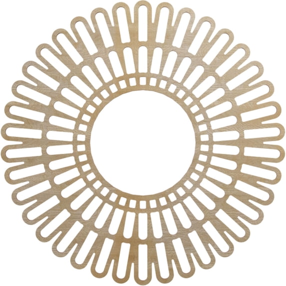 Ekena Millwork 28"OD x 10 3/8"ID x 3/8"T Cornelius Wood Fretwork Pierced Ceiling Medallion, Hickory