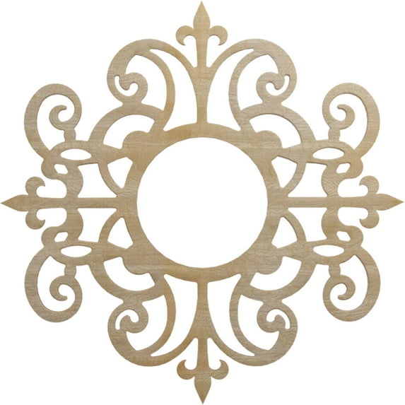 Ekena Millwork 28"OD x 9 1/8"ID x 1/4"T Dijon Wood Fretwork Pierced Ceiling Medallion, Hickory