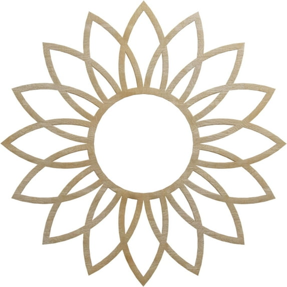 Ekena Millwork 28"OD x 9 3/4"ID x 3/8"T Daisy Wood Fretwork Pierced Ceiling Medallion, Birch