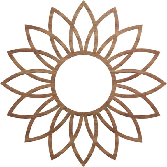 Ekena Millwork 28"OD x 9 3/4"ID x 3/8"T Daisy Wood Fretwork Pierced Ceiling Medallion, Walnut