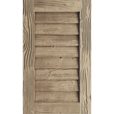 Ekena Millwork 28"W x 12"H Timberthane Sandblasted Vertical Faux Wood Non-Functional Gable Vent, Primed Tan
