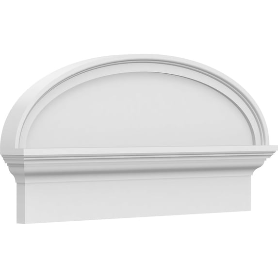 Ekena Millwork 28"W x 13-7/8"H x 2-3/4"P Elliptical Smooth Architectural Grade PVC Combination Pediment