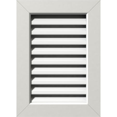 product image of Ekena Millwork 28"W x 16"H Rectangle Gable Vent (33"W x 21"H Frame Size) Functional, PVC Gable Vent with 1" x 4" Flat Trim Frame