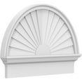 thumbnail image 1 of Ekena Millwork 28"W x 20-3/4"H x 2-3/4"P Half Round Sunburst Architectural Grade PVC Combination Pediment, 1 of 7