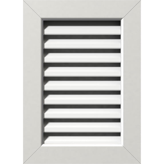 Ekena Millwork 28"W x 26"H Rectangle Gable Vent (33"W x 31"H Frame Size) Functional, PVC Gable Vent with 1" x 4" Flat Trim Frame