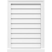 Ekena Millwork 28"W x 28"H Rectangle Surface Mount PVC Gable Vent: Non-Functional, w/ 2"W x 2"H Brickmould Sill Frame