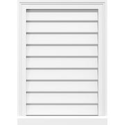 Ekena Millwork 28"W x 28"H Rectangle Surface Mount PVC Gable Vent: Non-Functional, w/ 2"W x 2"H Brickmould Sill Frame