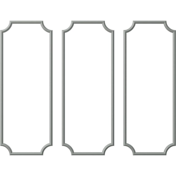 Ekena Millwork 28"W x 72"H Ashford Smooth Panel Moulding Kit (Triple Panel)