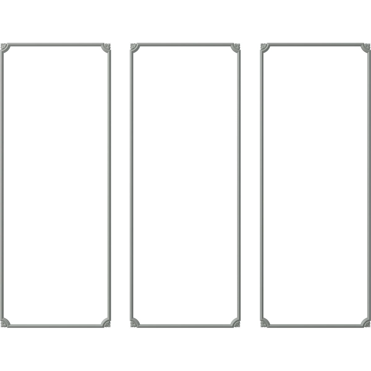 72" Tall Gray Polyurethane Decorative Panel Moulding Kit