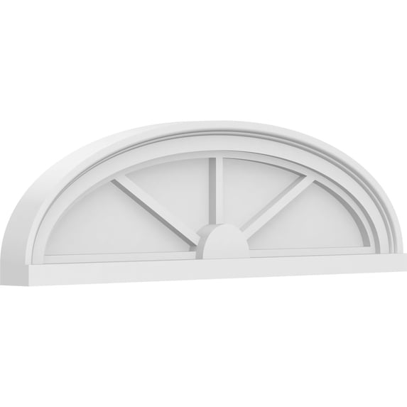 Ekena Millwork 28"W x 8"H x 2"P Elliptical 3 Spoke Architectural Grade PVC Pediment