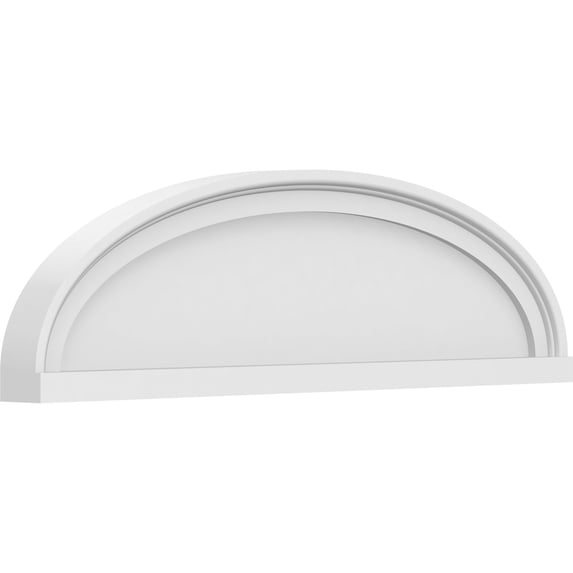 Ekena Millwork 28"W x 8"H x 2"P Elliptical Smooth Architectural Grade PVC Pediment