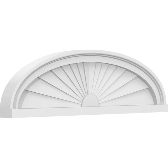 Ekena Millwork 28"W x 8"H x 2"P Elliptical Sunburst Architectural Grade PVC Pediment