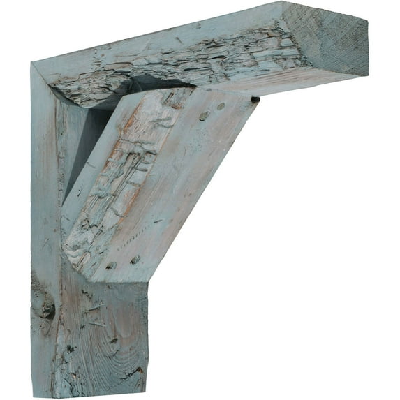 Ekena Millwork 3 1/2"W x 12"D x 12"H Vintage Farmhouse Bracket, Barnwood Decor Collection, Driftwood Blue